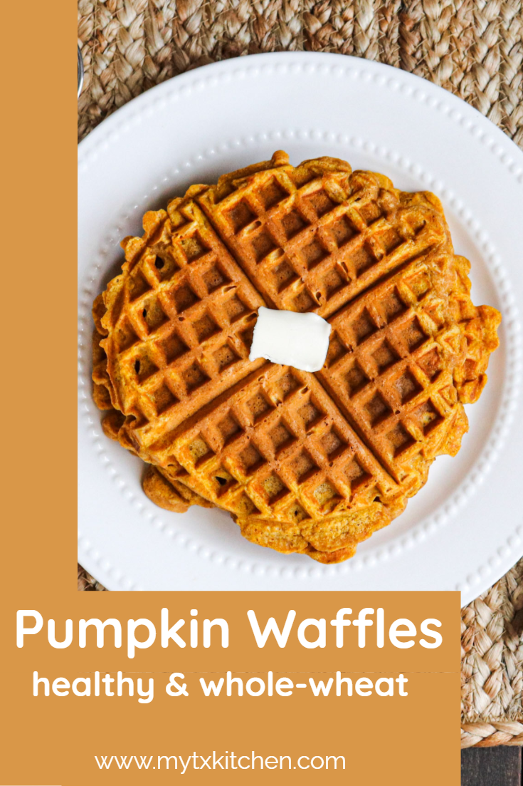 Pumpkin Waffles Recipe (healthy, dairy free and whole wheat)