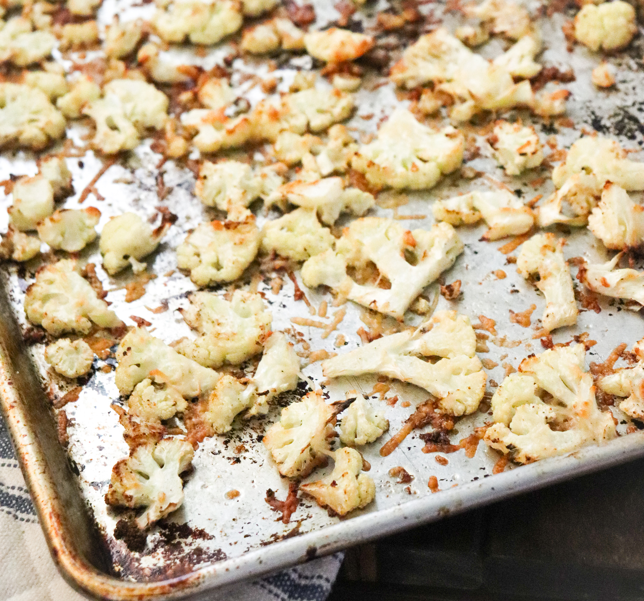 roasted cauliflower on pan