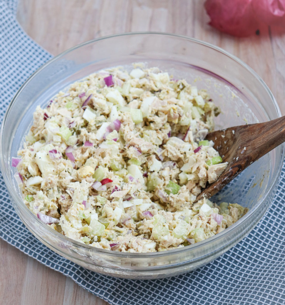 bowl of mom's classic tuna salad prepared