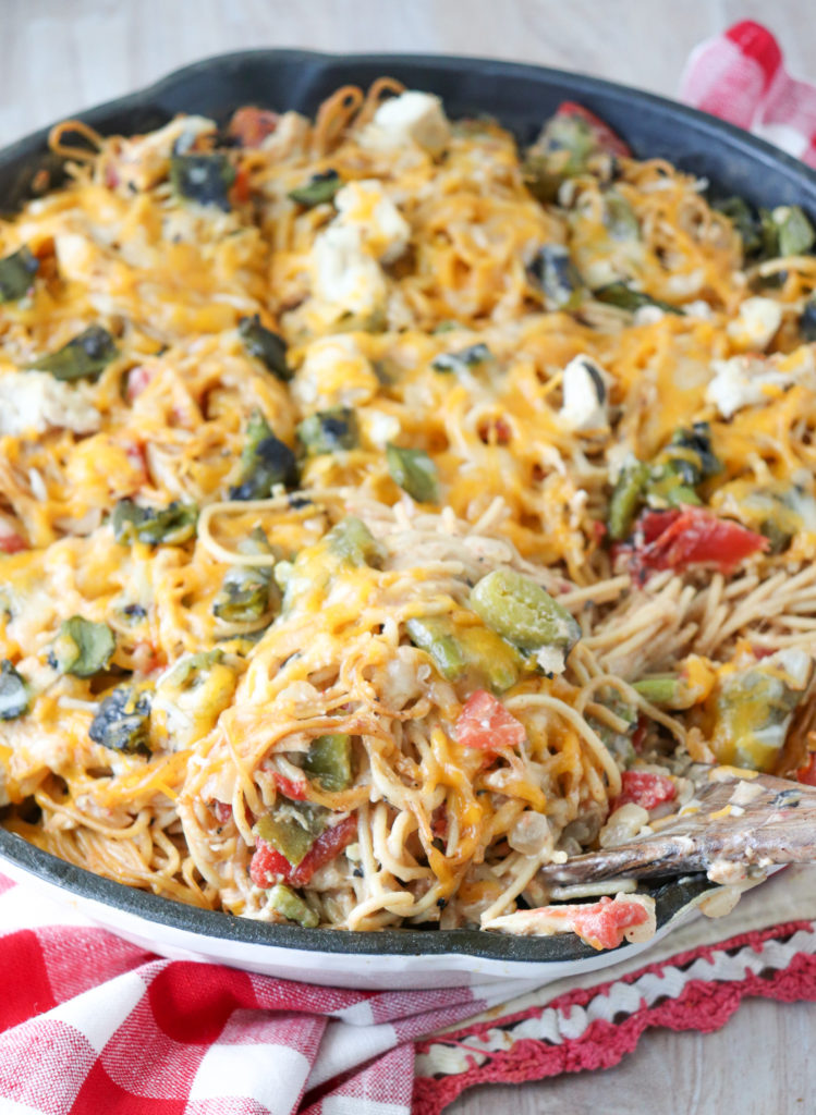 Hatch Green Chile Chicken Spaghetti - My Texas Kitchen