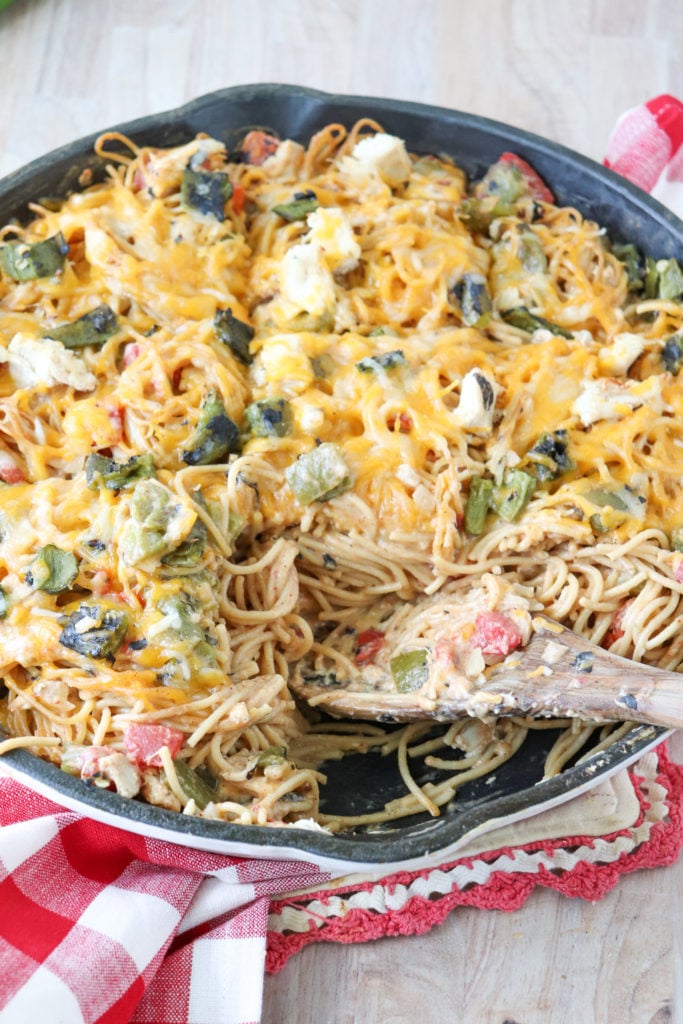 Hatch Green Chile Chicken Spaghetti - My Texas Kitchen