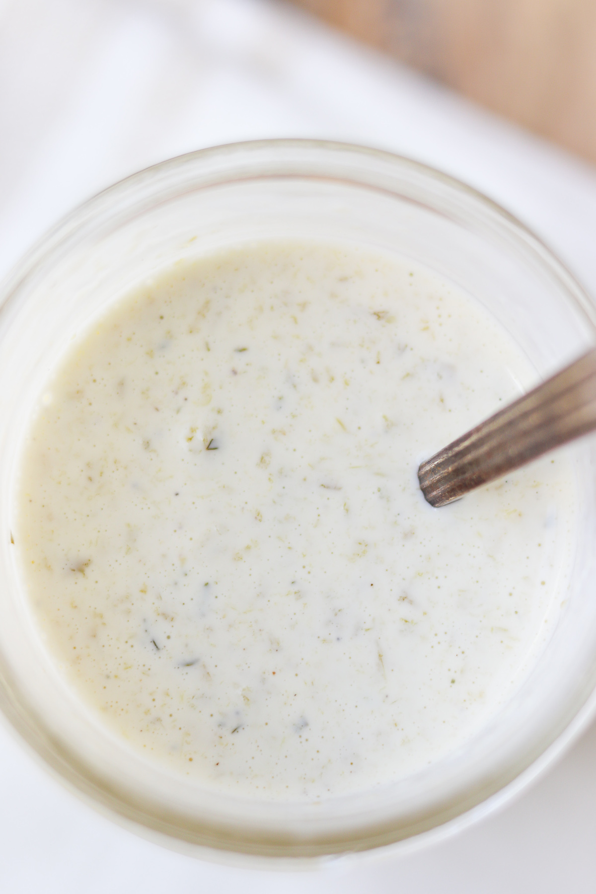 closeup of prepared hatch green Chile ranch dressing