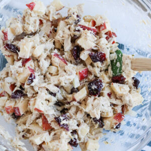 bowl of prepared cranberry apple tuna salad