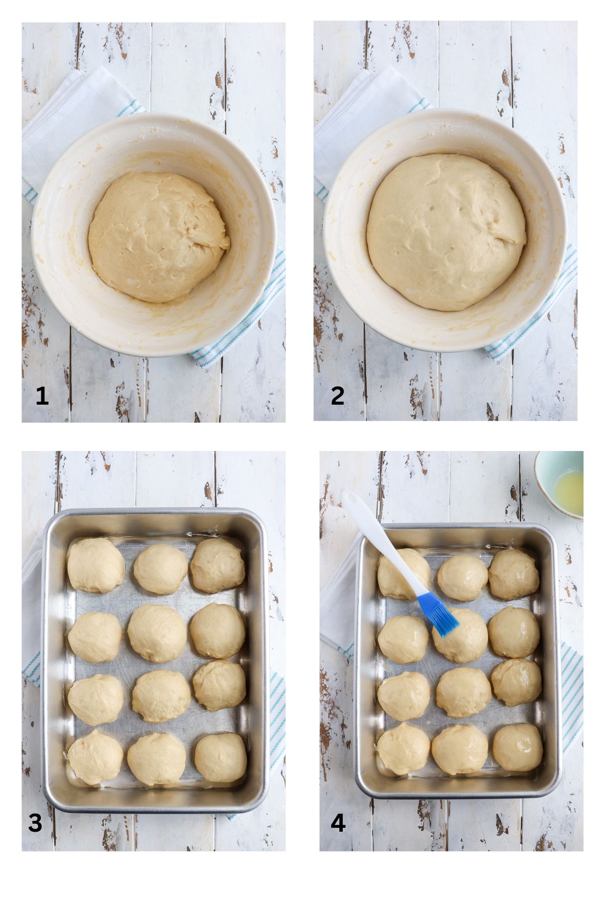 steps involved in rising dough to shaping into golf ball sized pieces