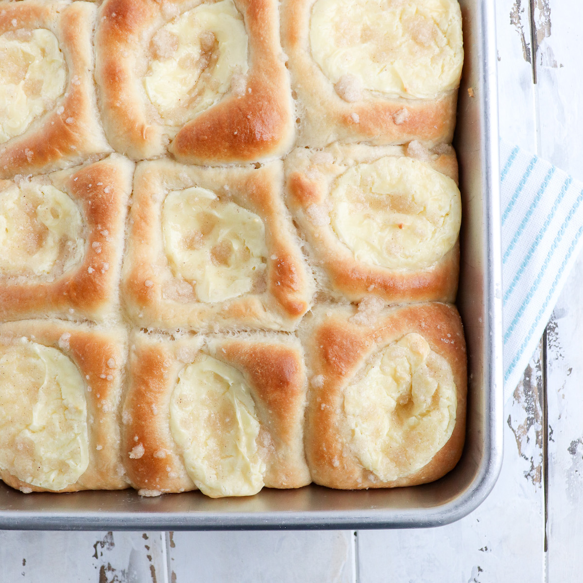 baked texas Czech kolaches with cream cheese filling