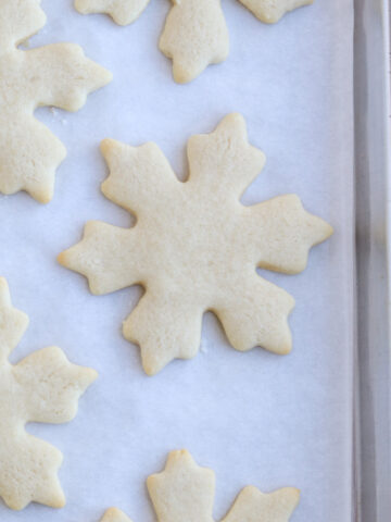 perfectly baked snowflake shape sugar cookie