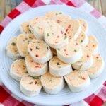 plate of sliced pimento cheese pinwheels
