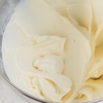 closeup of fluffy cream cheese filling
