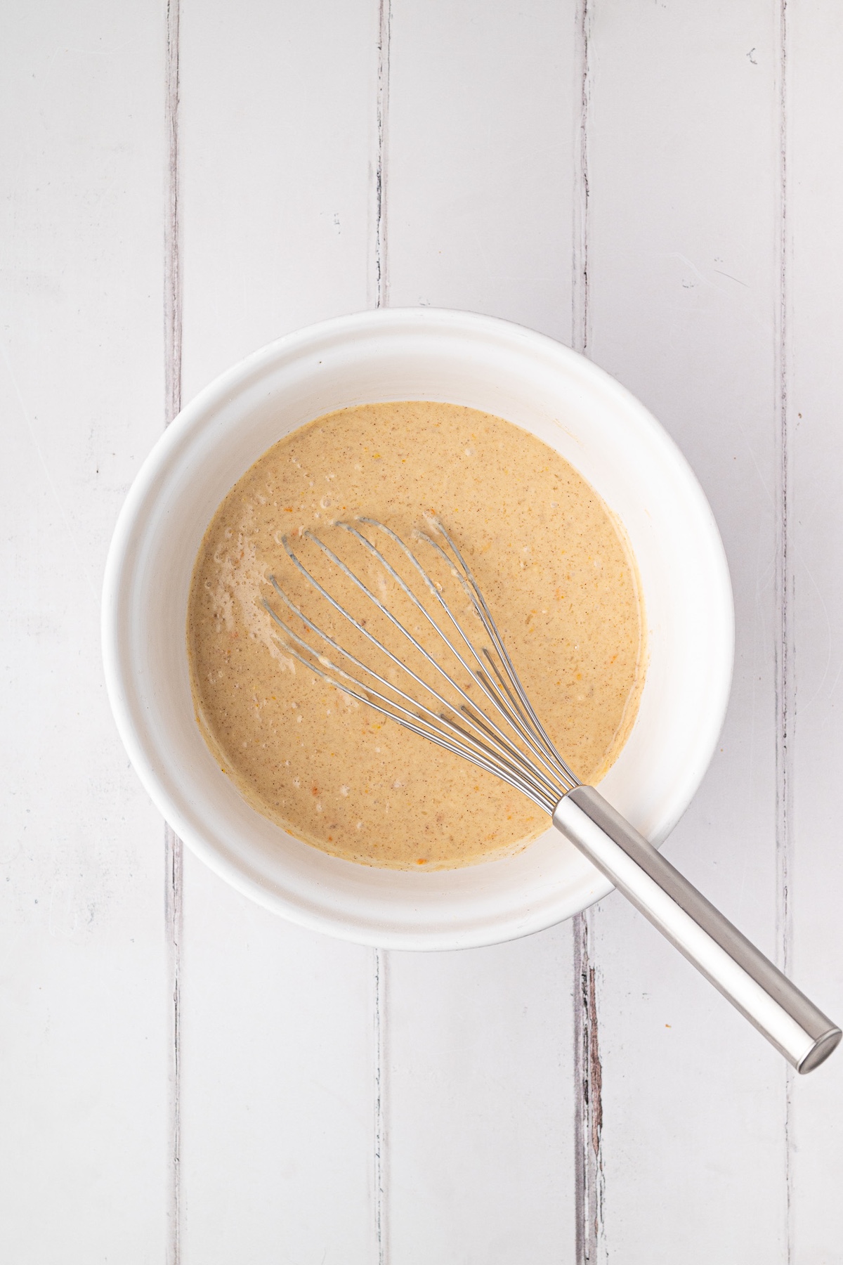 bowl of waffle batter