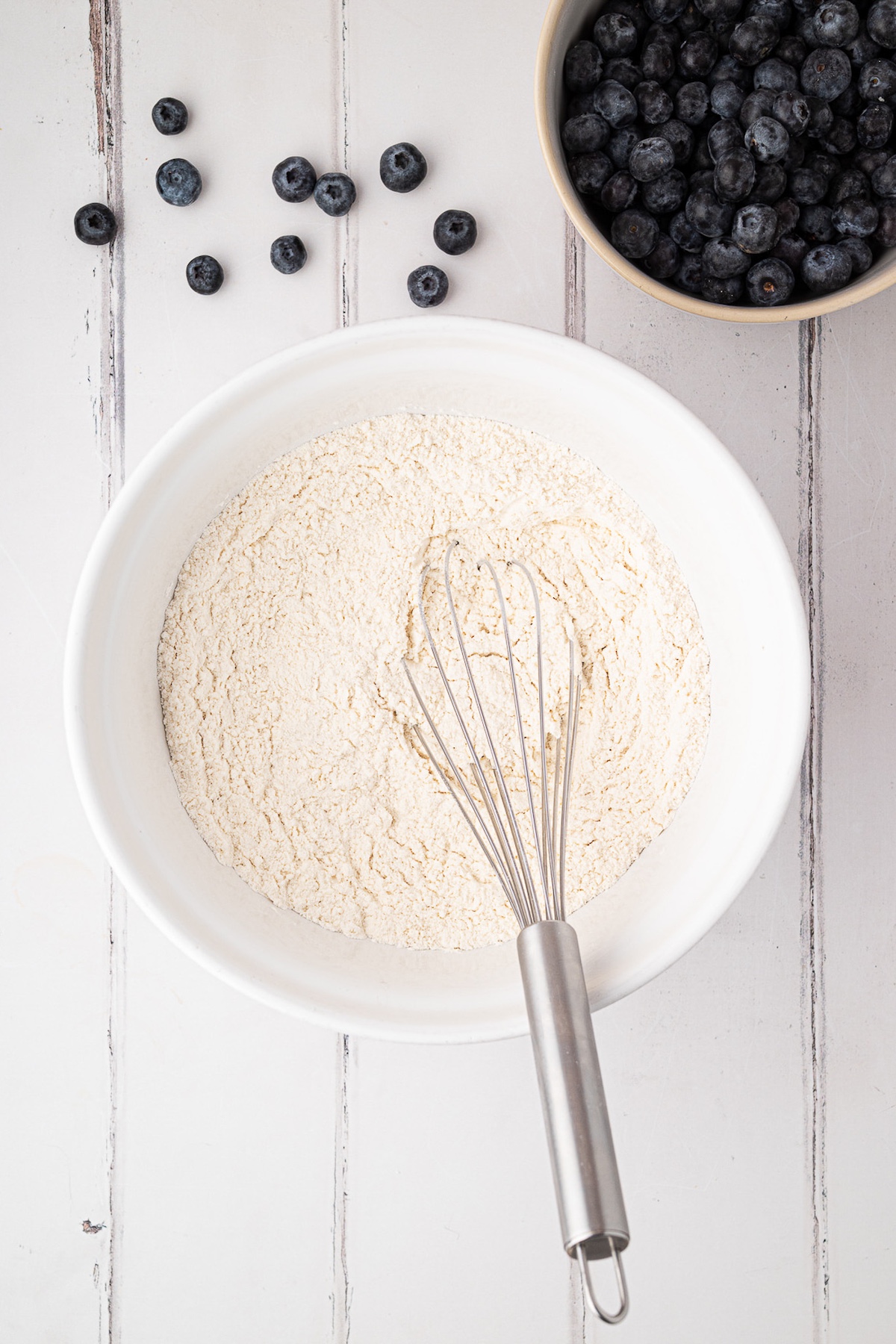 whisking together dry ingredients