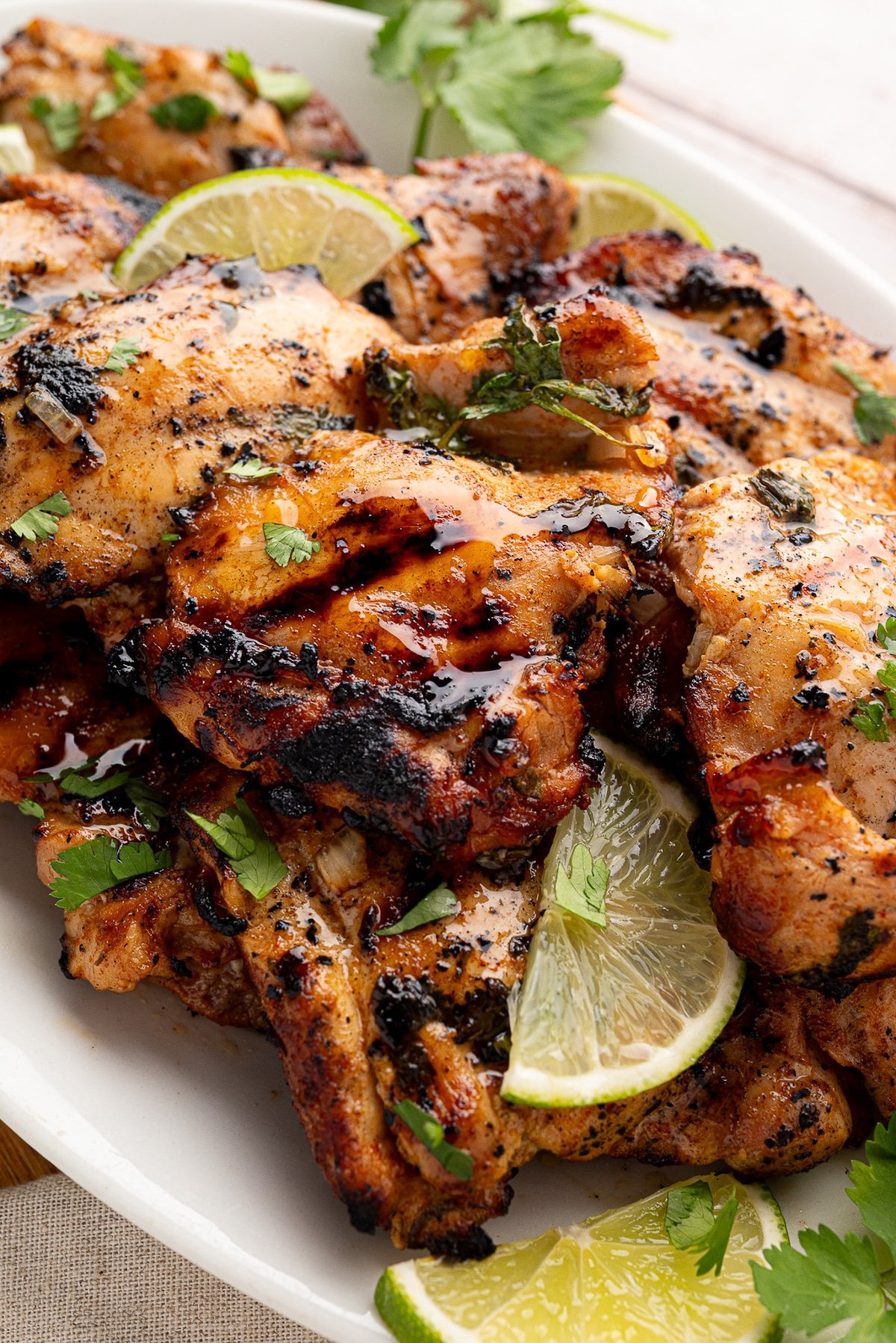 crispy and juicy grilled boneless chicken thighs