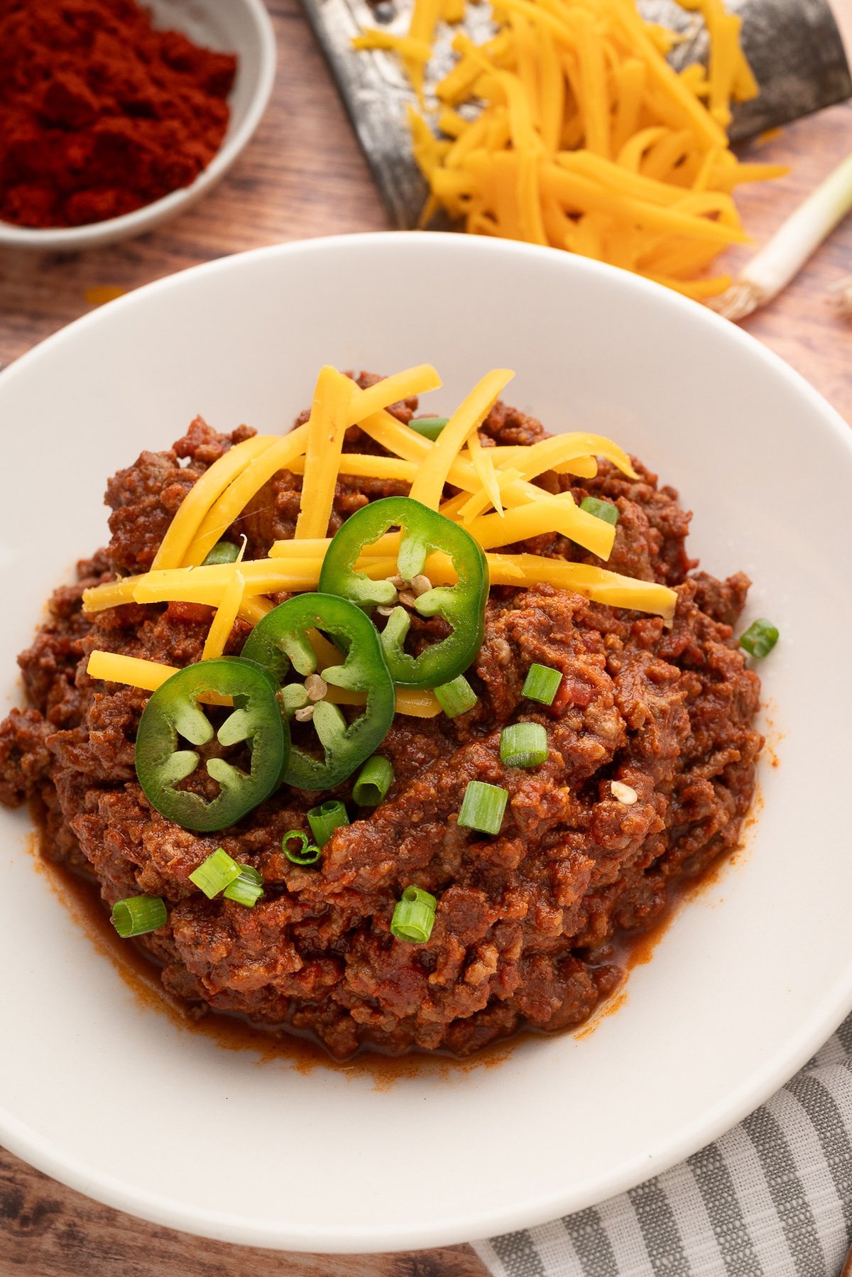 bowl of chili with no beans