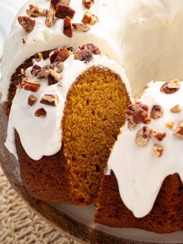 moist slice of pumpkin cake
