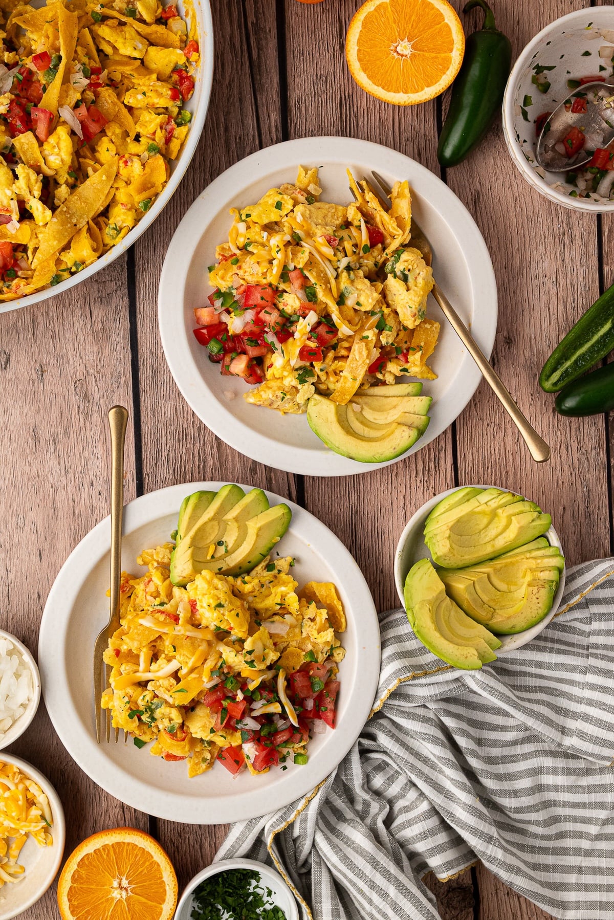 A plate of cheesy Tex-Mex Migas.